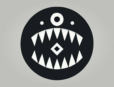 Monster Chomp app bite black branding chomp design graphic design illustration logo monster monster chomp scary sharp teeth ui vector white