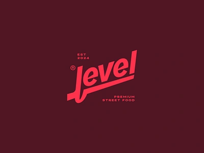 Level Logotype Exploration brand branding design fast food logo fun lettering level logo logo logo design logotype minimal logo type wordmark