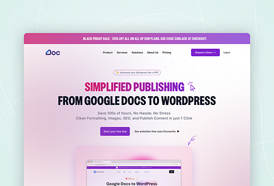 Docs-Dashboard Website Design branding content dashboard demo docs free trial google docs services simple ui solutions ux research web application website design