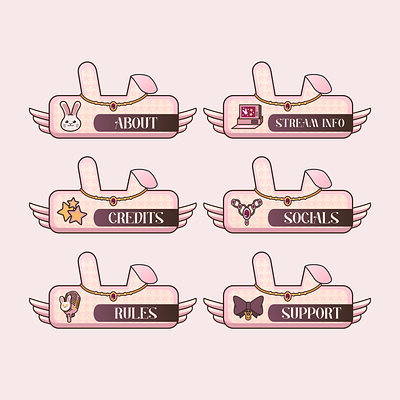 Twitch Panels for CK Bunn adorable bunny commission cute design freelance work graphic design panels streaming twitch vector