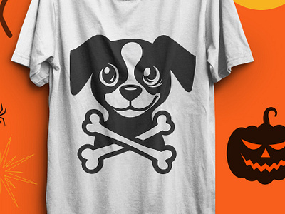 Pug Dog Skull and Crossbones T-Shirt design autumn shirt dog design graphic design halloween t shirt t shirt design t shirt designs trick or treat