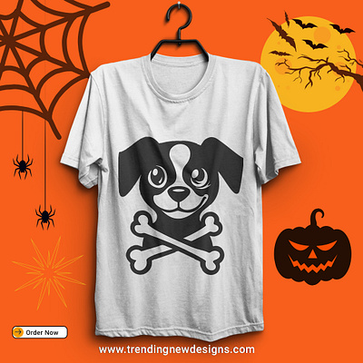 Pug Dog Skull and Crossbones T-Shirt design autumn shirt dog design graphic design halloween t shirt t shirt design t shirt designs trick or treat