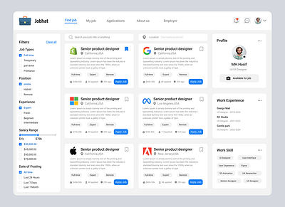 Job Dashboard dashboard find job job dashboad logo typography ui uiux design user experience user interface ux