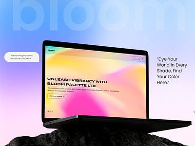 Bloom: The Future of Dye Innovation landing page colors dyeing industries landing page minimal ui ui web page website