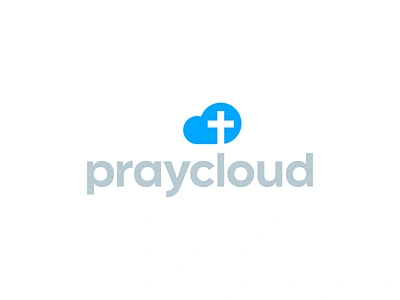 Pray Cloud Logo Design - Faith, Cross, Religion bible branding christian church cloud cross design faith icon jesus logo logo design logodesign logotype negative space religion simple logo sky symbol verse