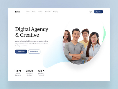 Digital Agency - Landing Page branding business clean design digital agency header home page landing page minimal mobile shapes startup ui user interface web website