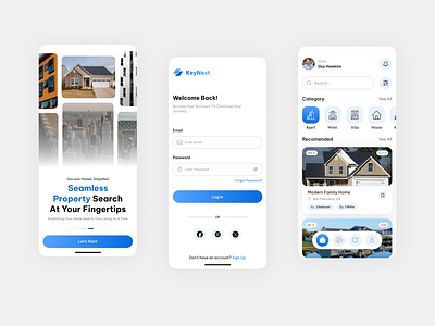 Key Nest - Real Estate Mobile App appdesign dribbble mobileapp productdesign realestate app teqnomandesigns uiuxdesign webdesign