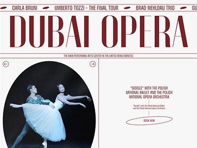 Dubai opera. Redesign concept dubai opera performance webdesign website