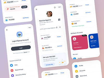 Mobikwik Profile Page! 🚀 app clean color design illustration mobikwik profile typography ui ux wallet