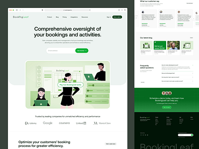 BookingLeaf - SaaS Landing Page app branding figma graphic design landing page motion graphics saas saas landing page ui web app