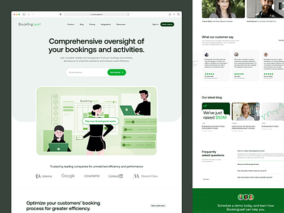 BookingLeaf - SaaS Landing Page app branding figma graphic design landing page motion graphics saas saas landing page ui web app