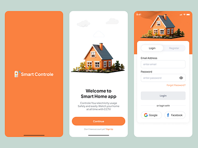 Splash screen Home controle app home controle login screen mobile app splash screen