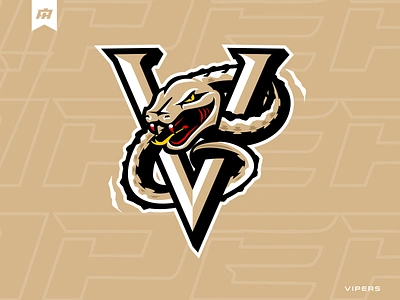 V for Vipers cartoon design graphic design illustration logo mascot mascot logo snake sports logo vector viper