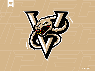 V for Vipers cartoon design graphic design illustration logo mascot mascot logo snake sports logo vector viper