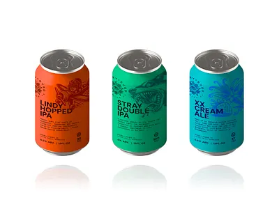 Starry Eyed Brewing Cans beer branding cans color design drink illustration marketing mockup packaging product visuals