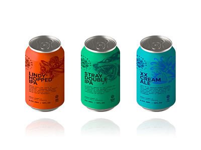 Starry Eyed Brewing Cans beer branding cans color design drink illustration marketing mockup packaging product visuals