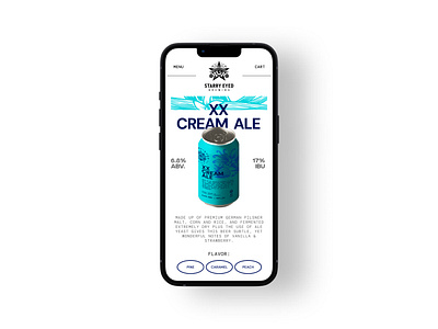 Starry Eyed Brewing Mobile Ecom beer branding can drink ecom filters food grid layout illustration interface marketing mobile mockup product ui ux web design