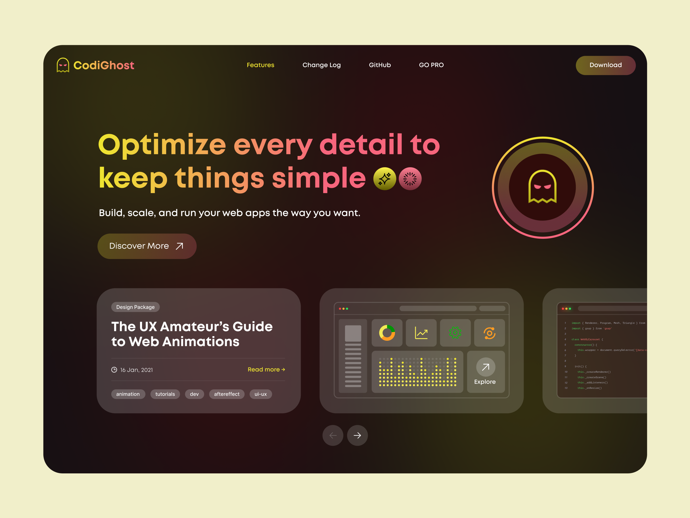 CodiGhost branding design figma figma design figma layout figma prototype layout layout design mockup mockup design product product design ui ui ux web design website concept website design website layout website mockup website template