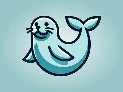 Splash 🌊 animal app blue branding cute design graphic design illustration logo seal splash ui vector water