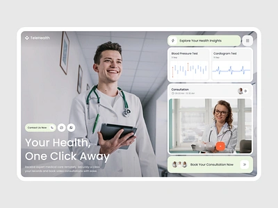 TeleHealth - Digital Healthcare Platform for Secure & Convenient ai ai tutor app brand identity design graphic design healthy medication mobile ui uxui visual identity web webdesign website