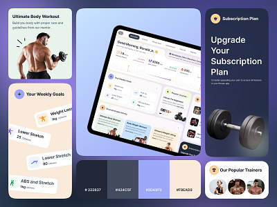 Fitness Web App Dashboard Design customworkoutplans digitalfitnessdesign exercisetrackingapp fitnessapp fitnessappfeatures fitnessjourneytracking fitnessprogressui goaltrackingapp healthappux intuitiveappdesign mobilehealthtech personalizedfitness subscriptionmodeldesign visualdesignforfitness workoutinterface