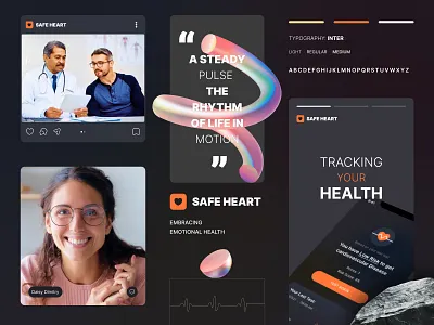 Safe Heart♥️- Health Monitoring App app design app mockup application health health app health application healthcare app heart app hearth application hospital app mobile app mobile ui mockup ui user interface ux wellness app