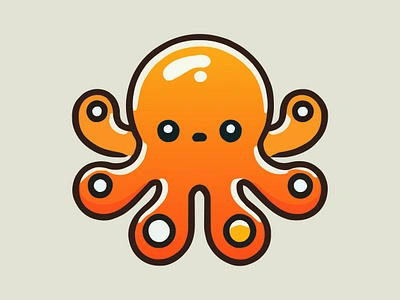 Tako 🐙 animal app branding cute design graphic design illustration logo octo octopus orange tako ui vector