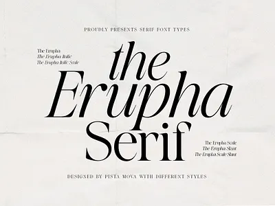 The Erupha Serif | 6 Font Files asthetic branding font graphic design italic serif