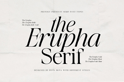 The Erupha Serif | 6 Font Files asthetic branding font graphic design italic serif