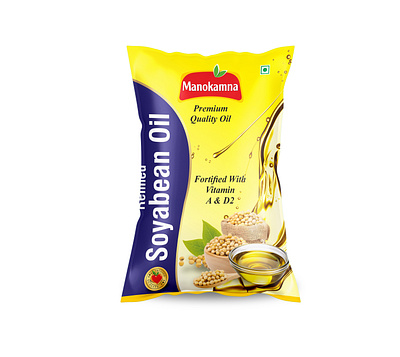 Soybean Oil Pouch Design box design brand design branding food packaging indian oil packaging label design logo design oil packaging oil pouch design oil pouch packaging design pouch design product design soybean oil pouch