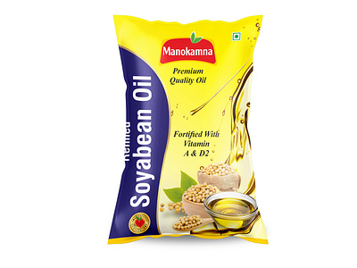 Soybean Oil Pouch Design box design brand design branding food packaging indian oil packaging label design logo design oil packaging oil pouch design oil pouch packaging design pouch design product design soybean oil pouch