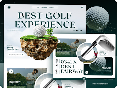 Golf Website Design - Landing page - Website Homepage creative daily ui gold website landing page master creationz minimalism minimalist modern modern design new ui popular trending ui uiux user interface web web design web ui web user interface website design