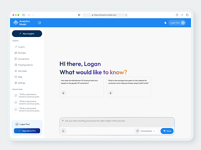 Analytics Model | AI Chat bot For Data Analysis ai ai design ai platform ai tools chart ai chat chat bot chat gpt chatting clean data analysis ai design minimalist saas ai text ui ux