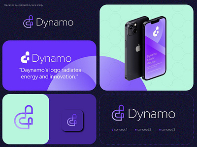 Dynamo Crypto Logo Concept animation branding crypto gradient graphic design identity letter d logo saas