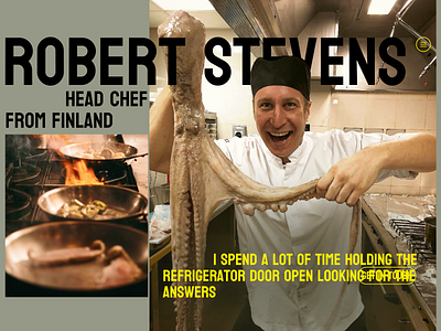 Robert Stevens. Head Chef. Design concept chef cooking culinary firstscreen food heropage kitchen webdesign website