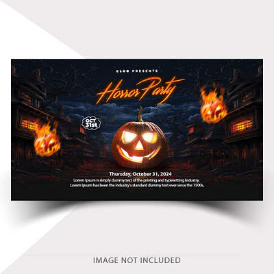 Halloween Party Banner Template 2024 flyer poster