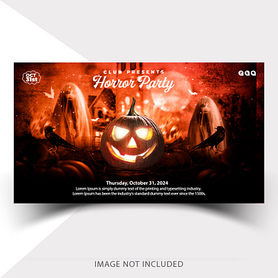 Halloween Party Banner Template 2024 flyer poster