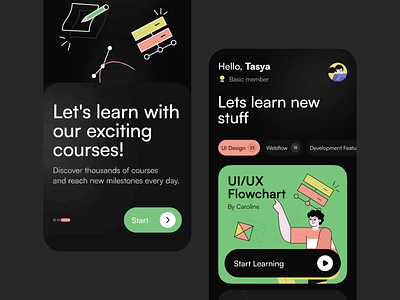 Eduwave - Online Course App Motion Exploration after effects animation branding clean dark mode design figma illustration layout principle prototype transitions typography ui ui motion ux