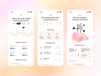 Health Care App app apps apps design diagnosis doctor health app health overview healthcare medical care medical stats minimal mobile mobile app mobile application mobile ui monitoring nutrition sajon ui ux