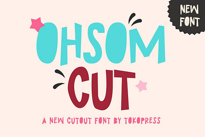 Ohsom Cut – Cartoon Font branding branding font cartoon children cute design display font font funny gaming movie font poster youtube