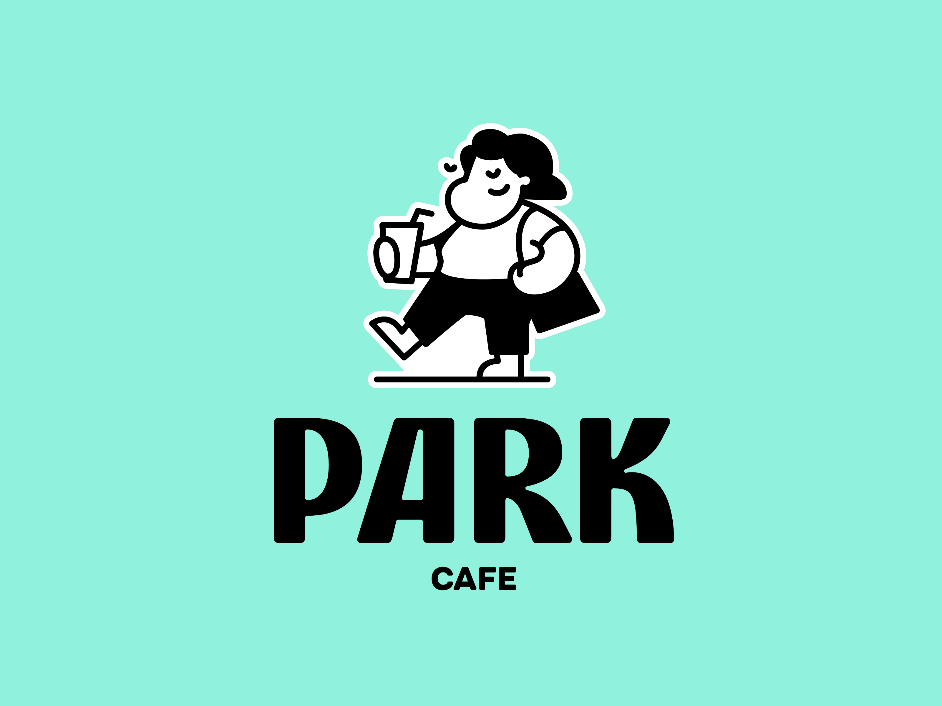 Park Cafe branding breakfast cafe coffee couple family friends logo logodesign logotype love meeting walk