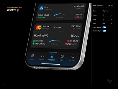 UI Components - Flight Bookings brand guidelines branding components dark theme design design inspiration design system figma free kit ui ui design ui inspiration ui kit ui ux user experience user interface user interface design visual design website