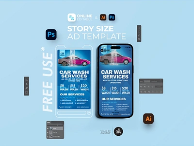 Car Wash Services Roll-up Banner aam aam360 aam3sixty business standee business stands car care car clean car wash car wash flyers car wash services car washing concept corporate standee design flyer template free flyer graphic design standee banner standee design standee template