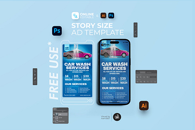 Car Wash Services Roll-up Banner aam aam360 aam3sixty business standee business stands car care car clean car wash car wash flyers car wash services car washing concept corporate standee design flyer template free flyer graphic design standee banner standee design standee template