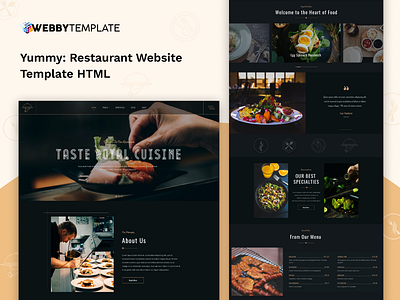 Yummy: Restaurant Website HTML Template | 🍽️🍴 bakery website template bakery website templates buy html template cafe website template cafe wordpress theme catering catering website template coffee website template food website template mobile friendly wordpress theme online food website template pasta website template pizza website templates recipe website template responsive restaurant restaurant landing page restaurant website restaurant website template