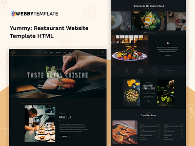 Yummy: Restaurant Website HTML Template | 🍽️🍴 bakery website template bakery website templates buy html template cafe website template cafe wordpress theme catering catering website template coffee website template food website template mobile friendly wordpress theme online food website template pasta website template pizza website templates recipe website template responsive restaurant restaurant landing page restaurant website restaurant website template