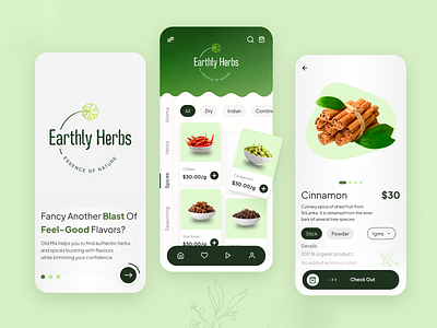 Herbs Logo and Mobile Application branding design graphic graphic design green herbs illustration logo logotype minimal mobileapplication modern nature ui uiux