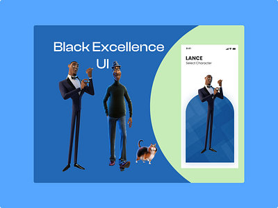 Animated black characters in UI design 3d animation graphic design motion graphics ui