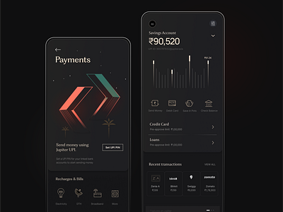 Visual Language for Finance App app design dark finance fintech fintech app icons mobile ui payment premium product product design ui ui design ui language visual langauge