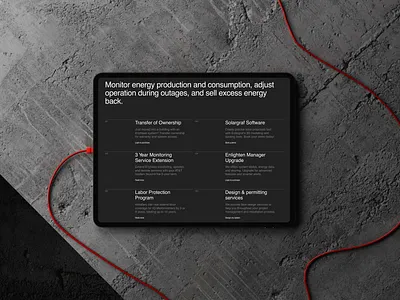 Services page I Solar energy website design corporatewebsite dark energy minimalism mockup solar typography ui uidesign ux web design